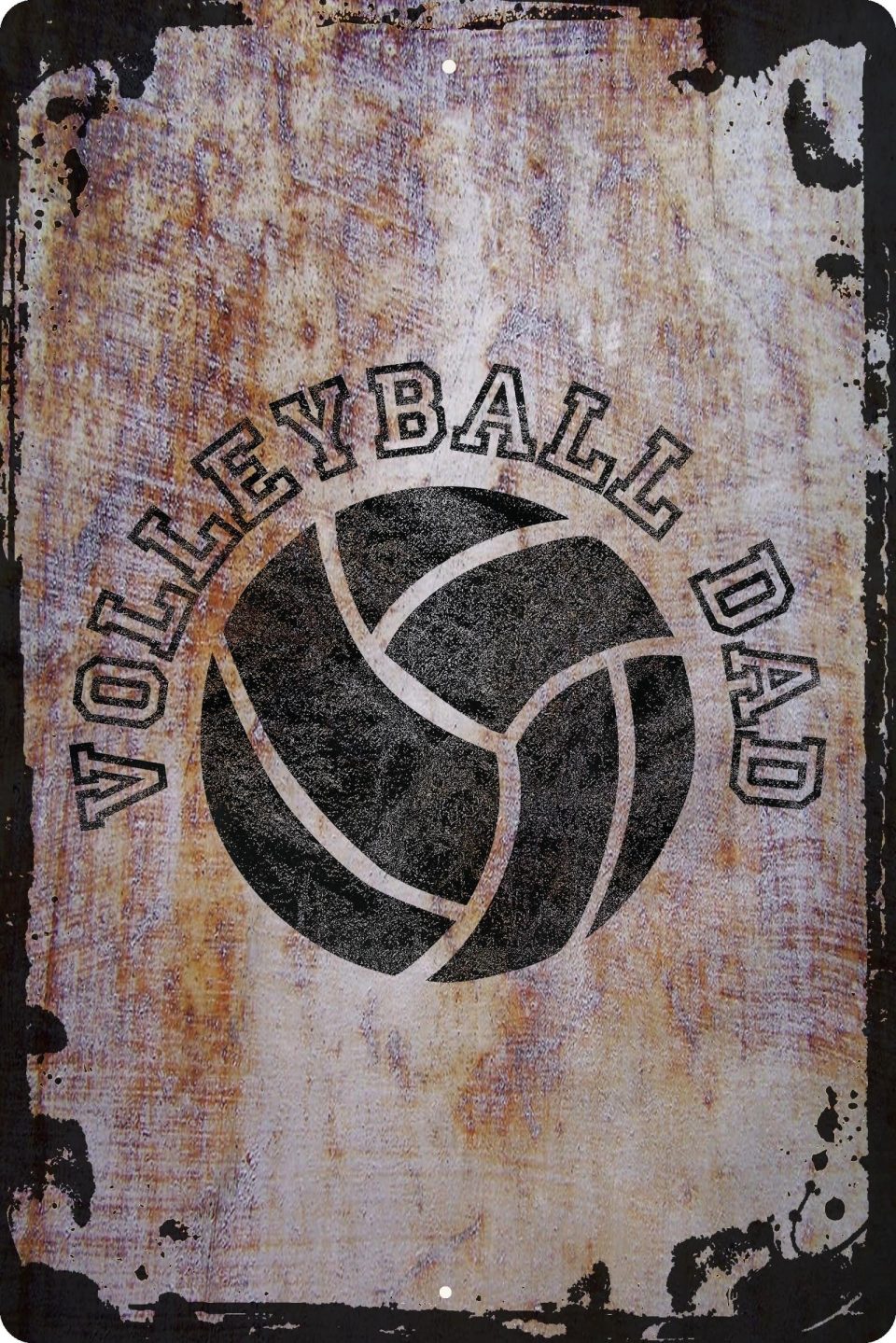 Natural Frosted Wall Sign Volleyball dad varsity silhouette support parent love sports Decorative Art Wall Decor Funny Gift