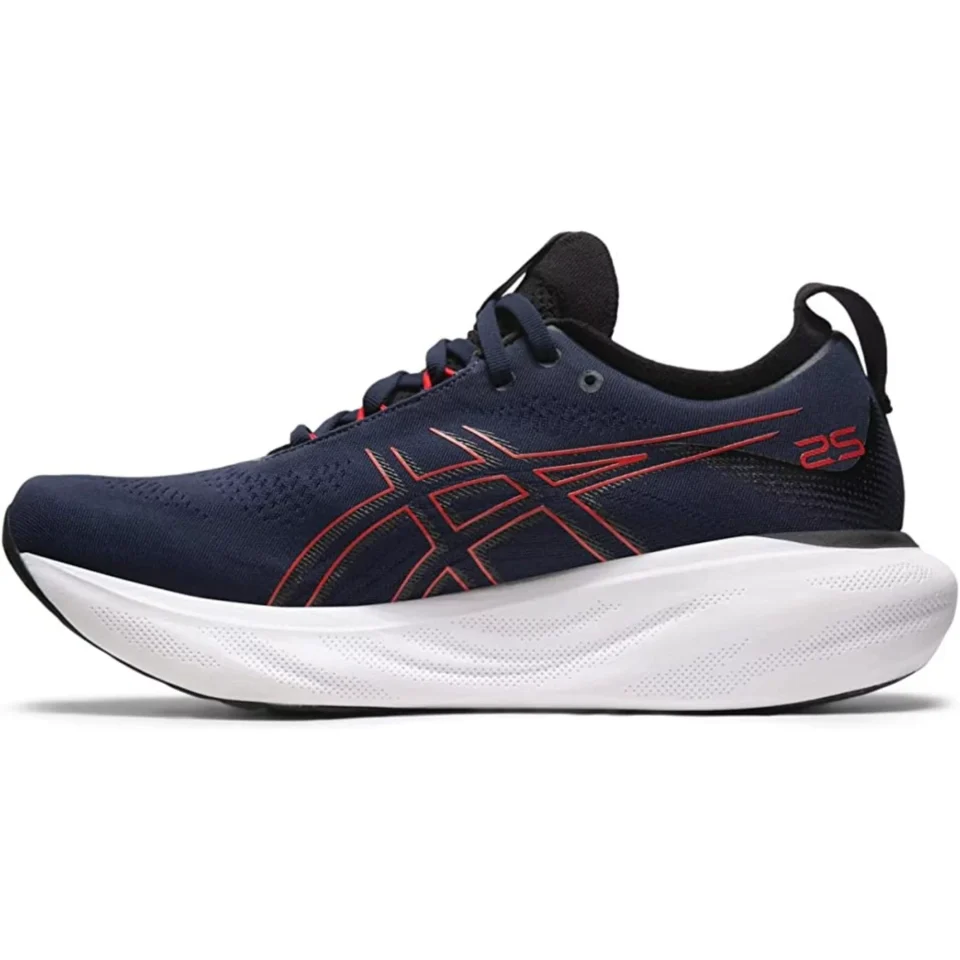 Frosted Cleaning ASICS Gel-Nimbus 25 Men's Running Shoes Midnight/Electric Red