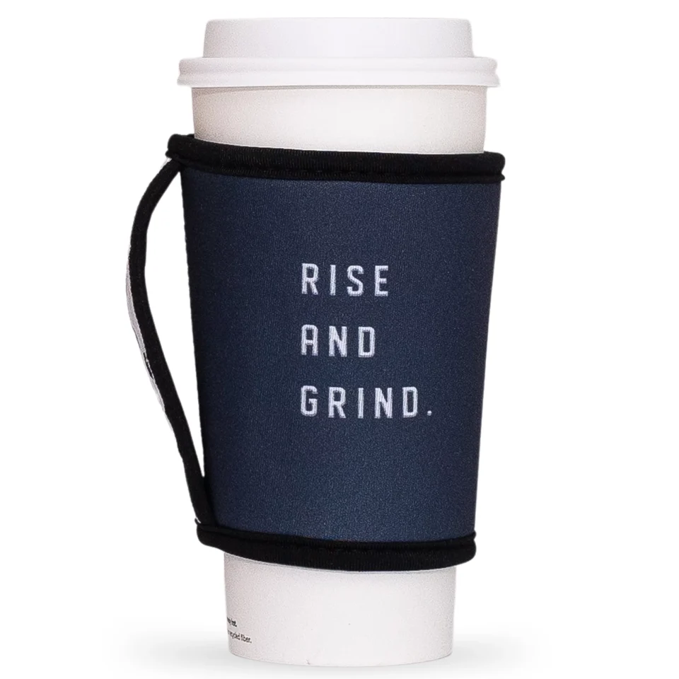 Prime GoCuff Reusable Hot and Iced Coffee Cup Insulator Sleeve with Handle for Beverages and Neoprene Holder