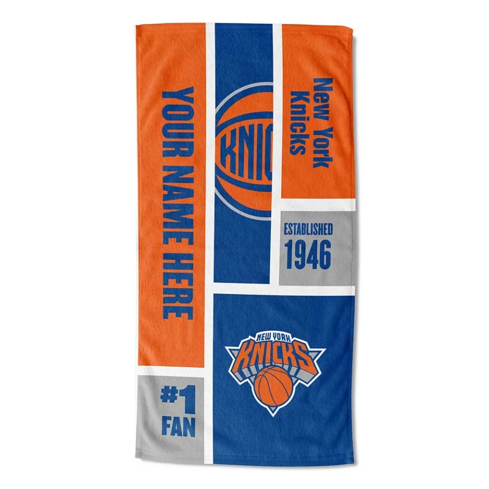 Storage New York Knicks NBA Colorblock Personalized Beach Towel