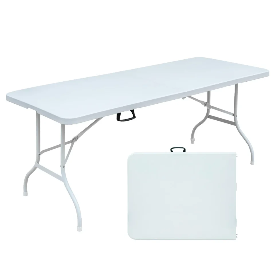 Versatile 6 ft. White Multi-purpose Outdoor Folding Casual Picnic Table