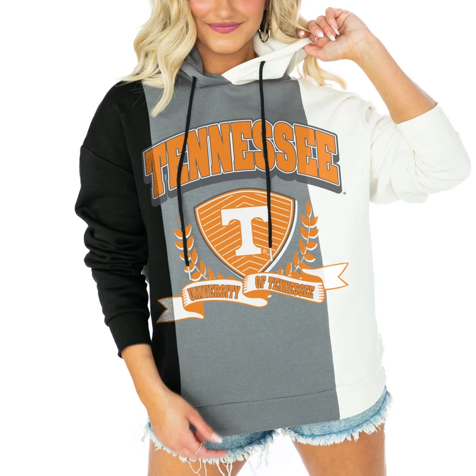 Non-Toxic Silicone Women's Gameday Couture Black Tennessee Volunteers Hall Of Fame Color Block Pullover Hoodie