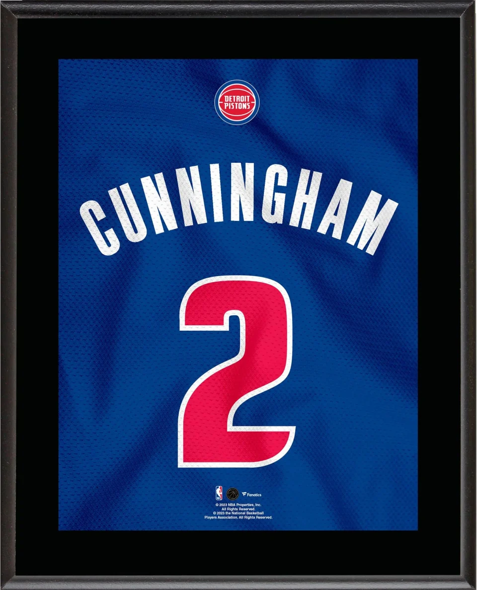 Kitchen Cade Cunningham Detroit Pistons 10.5 x 13 Jersey Number Sublimated Player Plaque