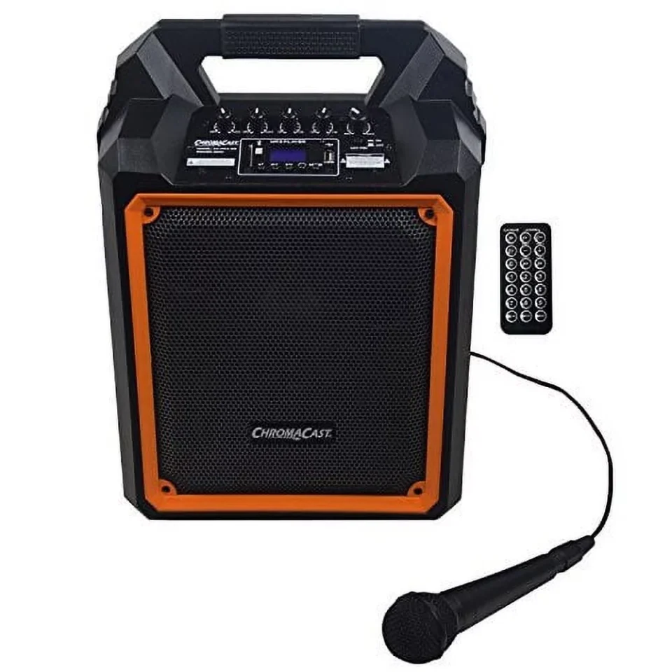 Long-Lasting ChromaCast Portable 2 Way 2 Channel 60 watt Rechargeable Bluetooth PA Speaker