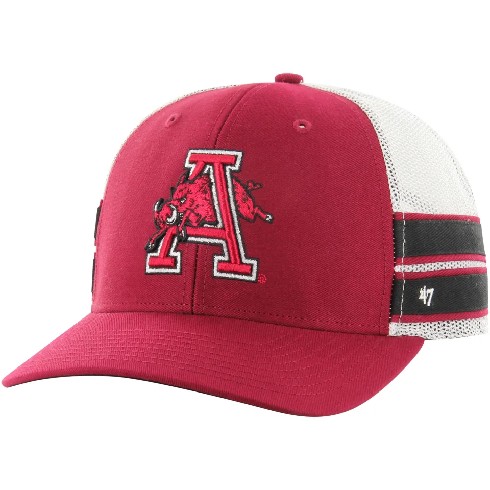 Travel Portable Men's '47 Cardinal Arkansas Razorbacks Straight Eight Adjustable Trucker Hat - OSFA