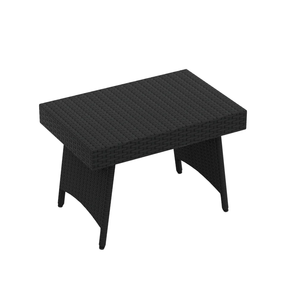 Eco-Friendly Outdoor Polytrends Peader Outdoor Wicker Adjustable Collapsible Folding Table Black