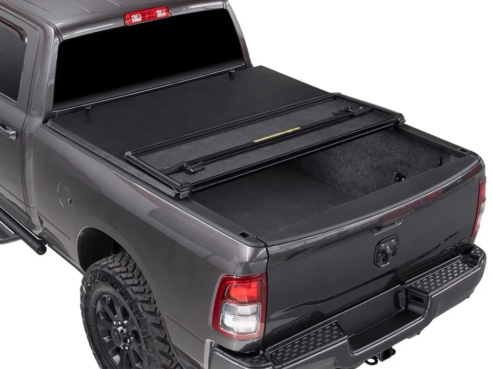 Non-Toxic Easy-Clean Tonno Pro by RealTruck Hard Fold, Hard Folding Truck Bed Tonneau Cover | HF-565 | Compatible with 2007 - 2013 Toyota Tundra w/o Utility Track System 8' 2 Bed (97.6)