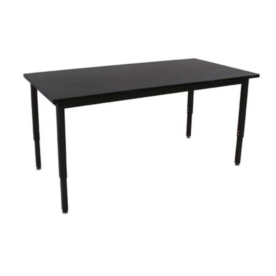 BPA-Free Lobo Tables LOB7082-ADJ-C 30 in. x 6 0 in. Fully Welded Lobo Table- Black Frame and Adjustable Legs- 1.25 in. ChemRes Laminate With Black Lotz Armor Edge Top