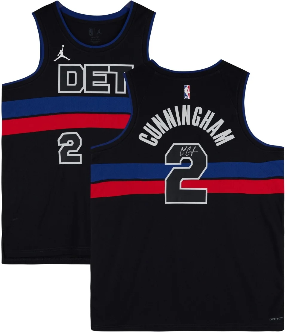 Cast Iron Office Cade Cunningham Detroit Pistons Autographed Black and Blue Jordan Brand Statement Swingman Jersey - Fanatics Authentic Certified
