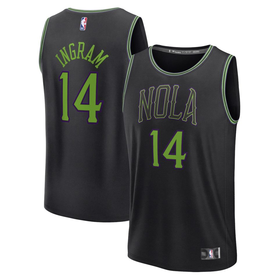 Select Silicone Men's Fanatics Branded Brandon Ingram Black New Orleans Pelicans Fast Break Jersey - City Edition