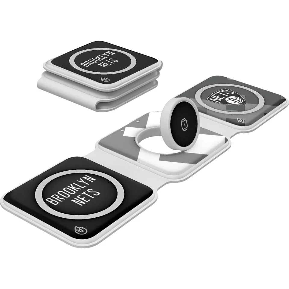 Ultimate Keyscaper Brooklyn Nets 3-in-1 Foldable Charger