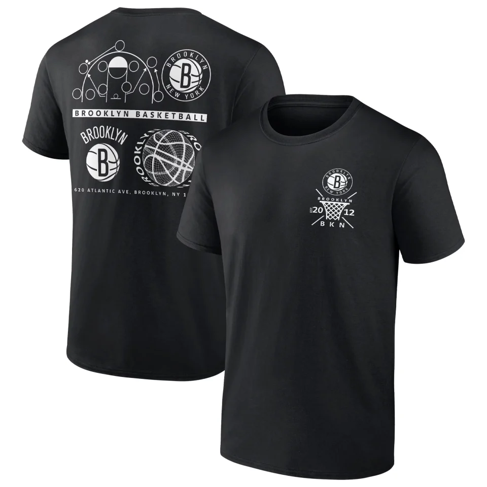 Prime Frosted Men's Fanatics Branded Black Brooklyn Nets Court Street Collective T-Shirt