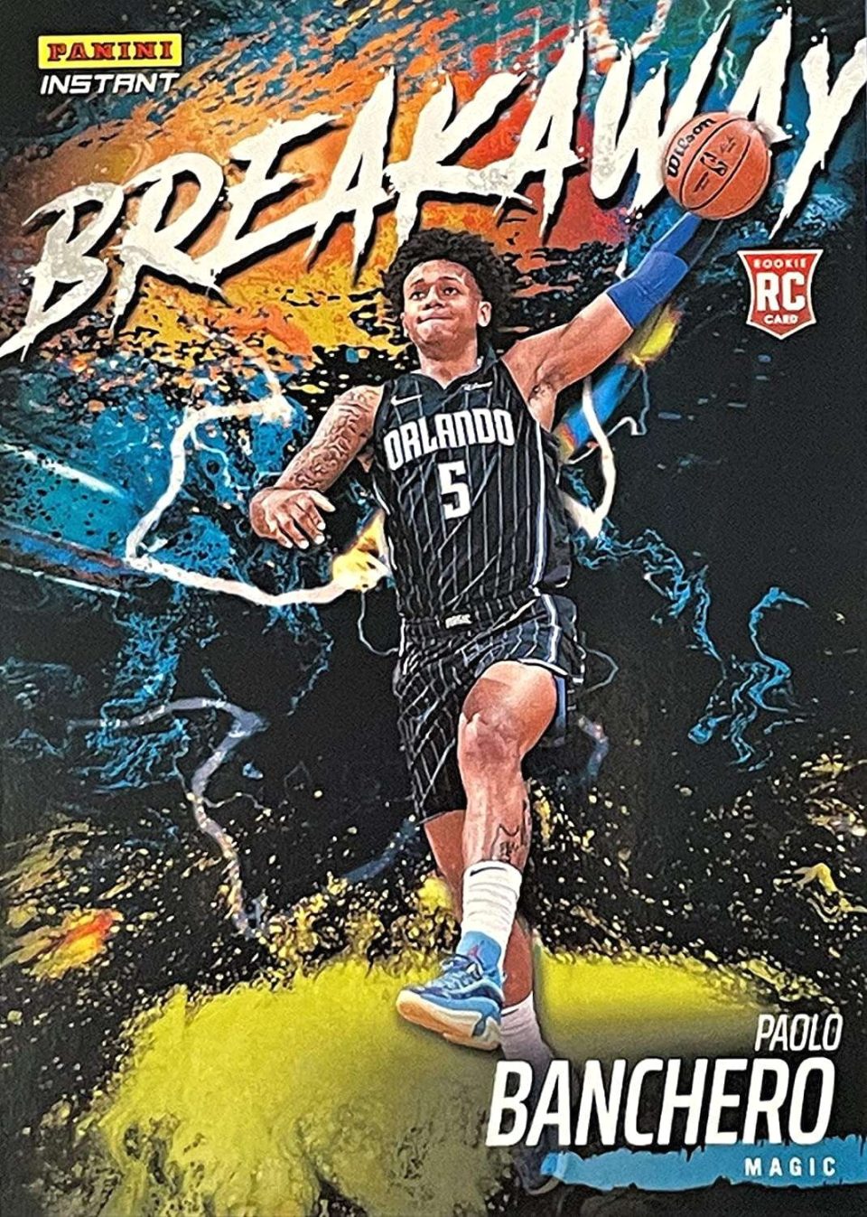 Matte Durable NBA Orlando Magic 2022-23 Instant Breakaway Basketball Paolo Banchero Trading Card #11 (Rookie) (Panini)