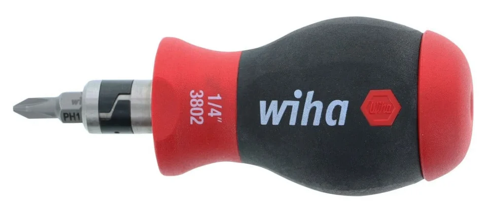 BPA-Free Stainless Steel Wiha 38090 14-in-1 SoftFinish Stubby Bitholder Screwdriver