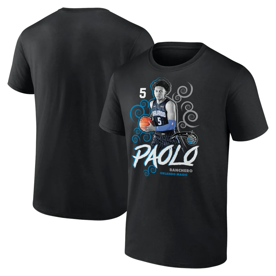 Office Baking Men's Fanatics Branded Paolo Banchero Black Orlando Magic Player Name & Number Competitor T-Shirt