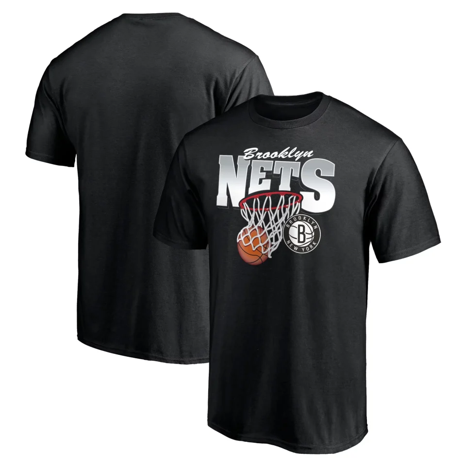 Portable Men's Fanatics Branded Black Brooklyn Nets Balanced Floor T-Shirt