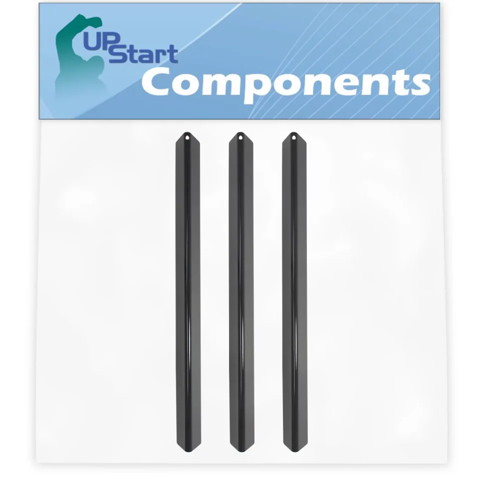 Glossy 3-Pack BBQ Grill Heat Shield Plate Tent Replacement Parts for Weber 4411001 - Compatible Barbeque Porcelain Steel Flame Tamer, Guard, Deflector, Flavorizer Bar, Vaporizer Bar, Burner Cover 21.5
