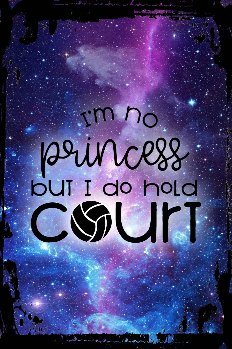 Portable Galaxy Inspirational Wall Art I'm no princess but I do hold court funny volleyball sports girly Metal Wall Art Decor Funny Gift