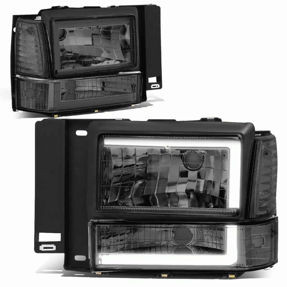 Natural Frosted 91-94 d Explorer C-Styling LED DRL Headlight+Bump