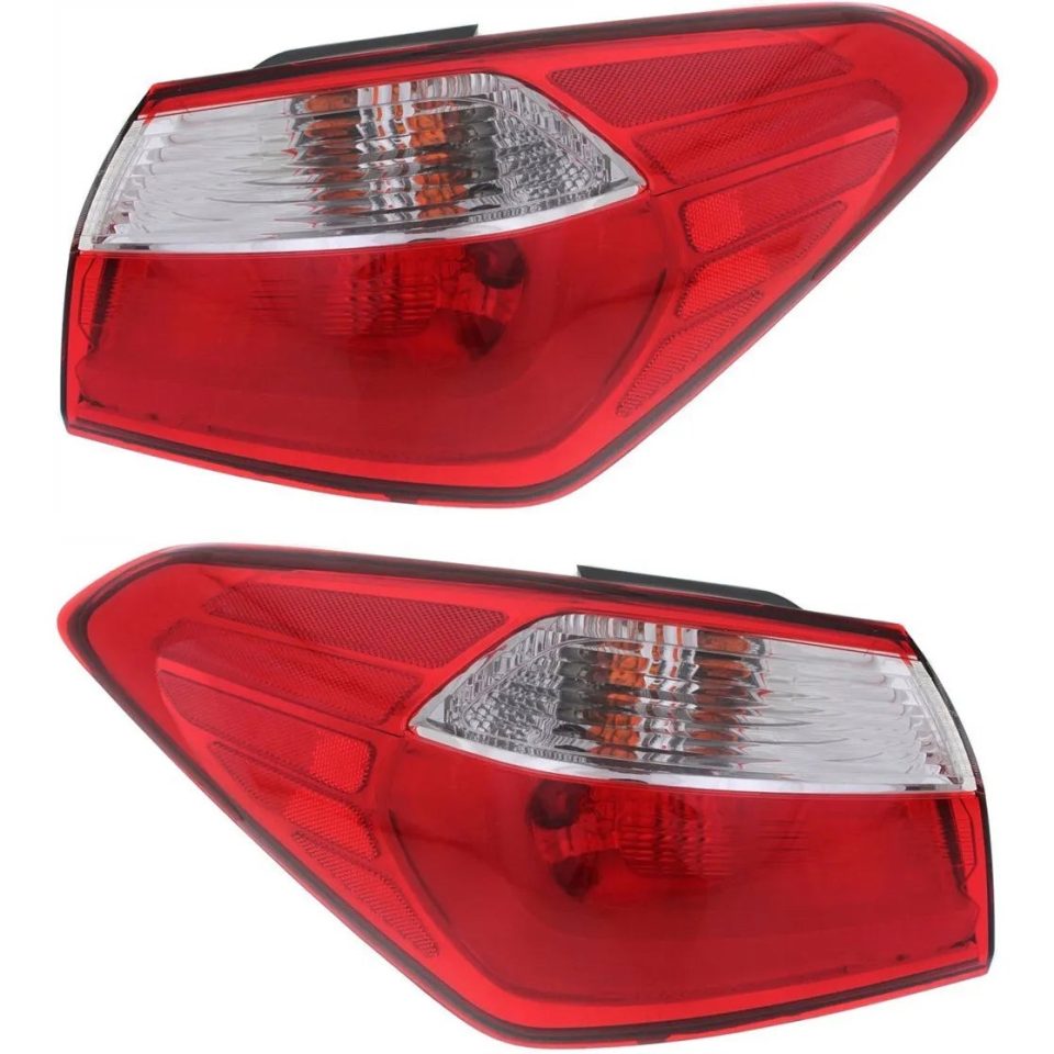 Bamboo Matte Rear Halogen Tail Light Lamp Assembly LH RH Kit Pair Set of 2 for Kia Forte New