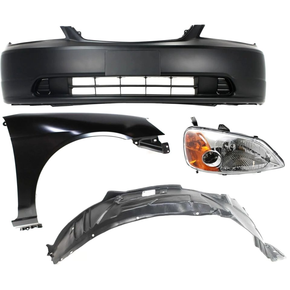 Multi-Purpose Durable Bumper Cover Fender Liner Kit For 2001-2003 Honda Civic Front Sedan