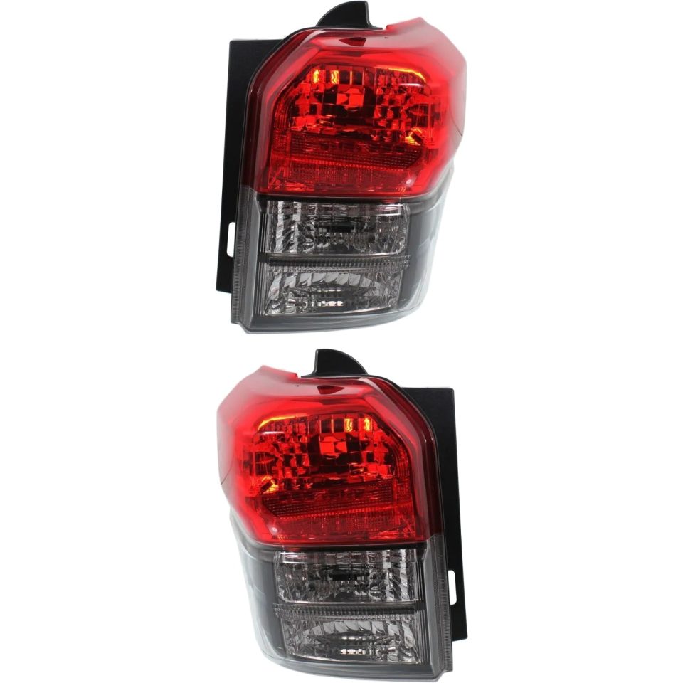 Premium Halogen Tail Light Set For 2010-2013 Toyota 4Runner Clear/Rd/Black Int 2Pcs CAPA
