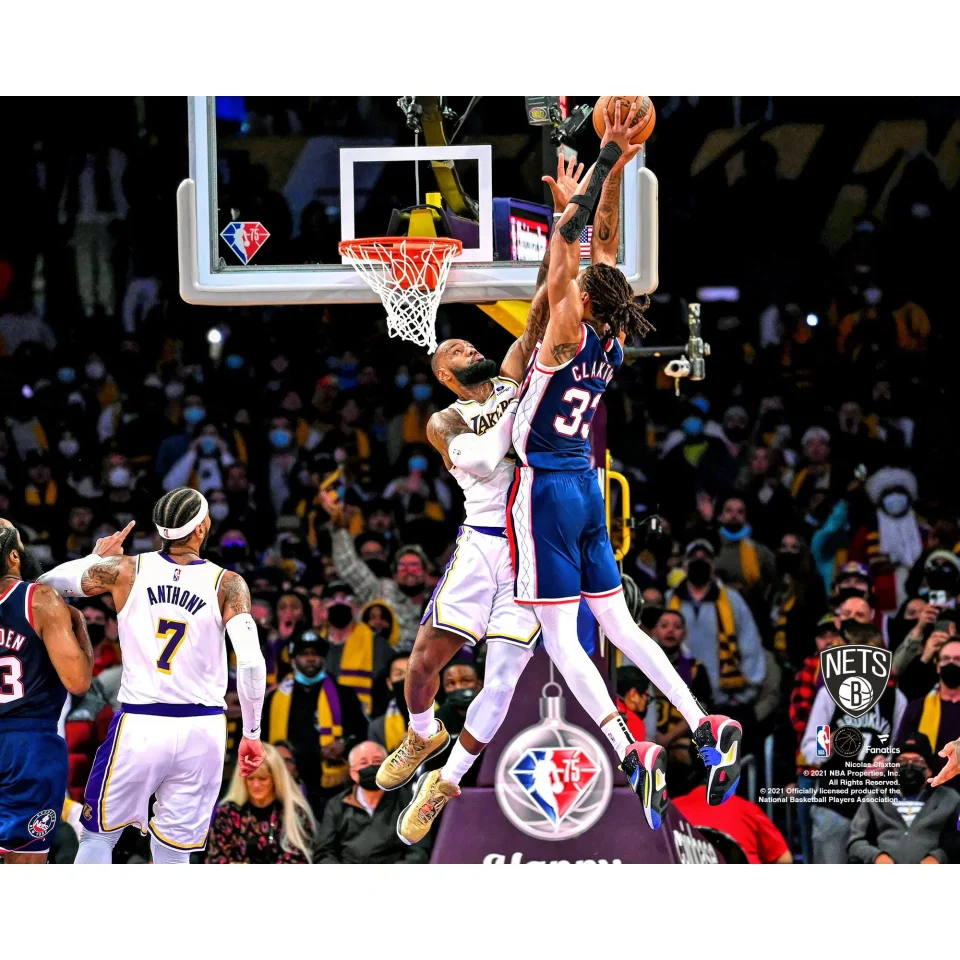 Multi-Purpose Nic Claxton Brooklyn Nets Unsigned Dunk Against Lakers Photograph