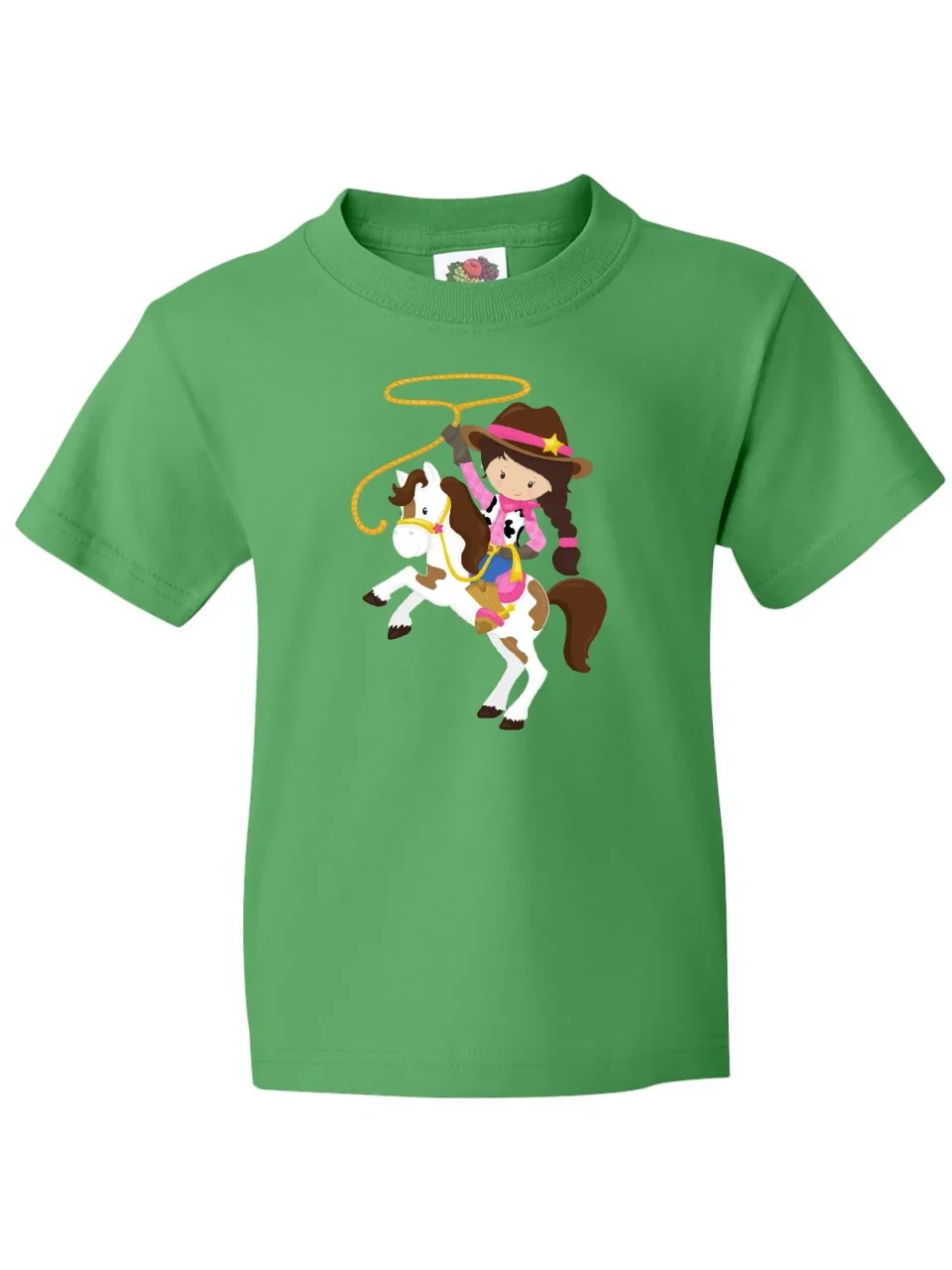 Ultimate Upgraded Inktastic Cowgirl, Sheriff, Horse, Lasso, Brown Hair Youth T-Shirt