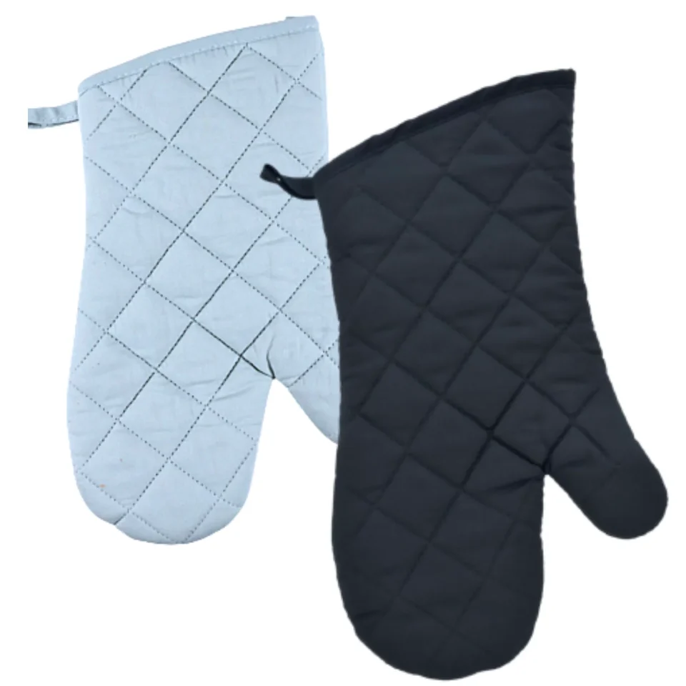 Natural Silicone Oven Mitts - Pot Holders Bundle Set of 4 ( Black & Soft Teal )