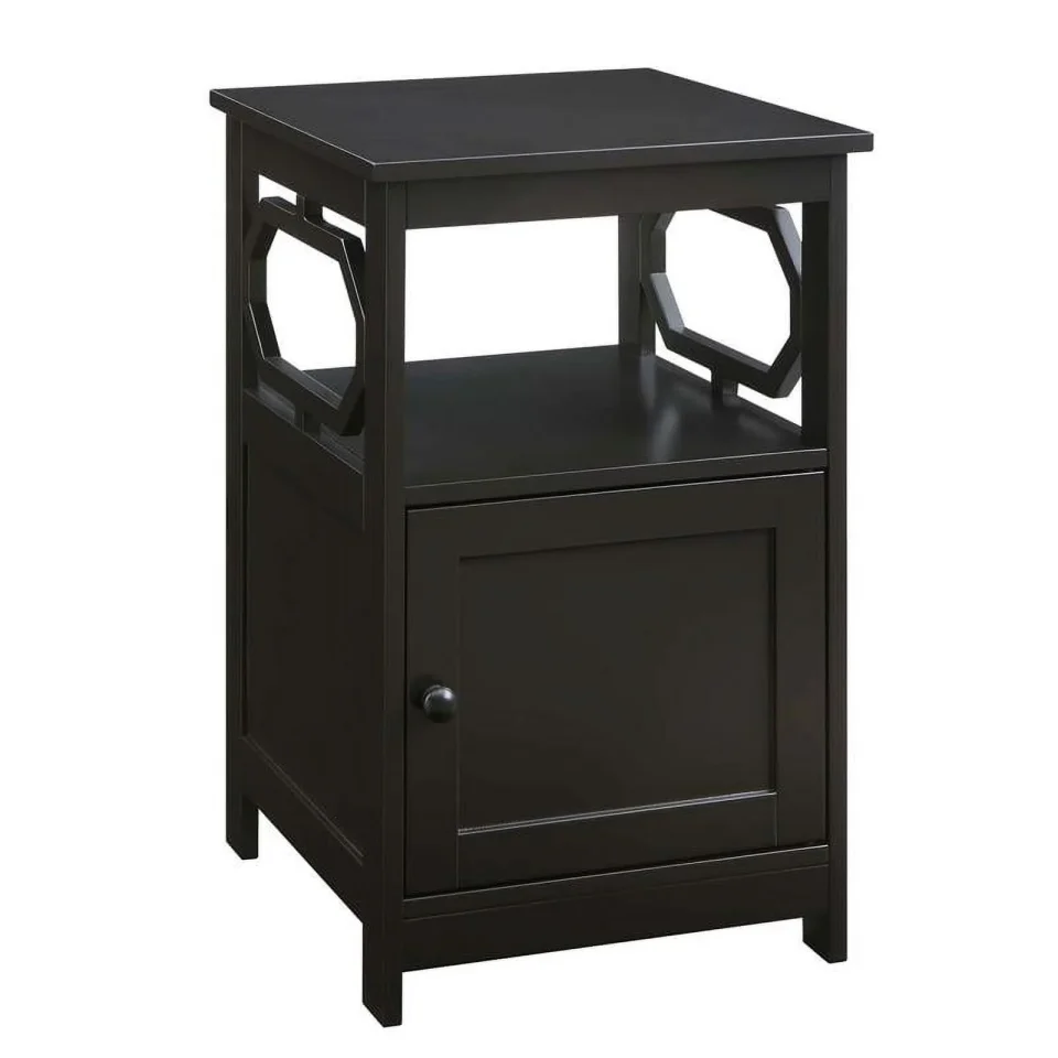 Gift-Ready Pemberly Row Modern End Table with Cabinet in Espresso Wood Finish