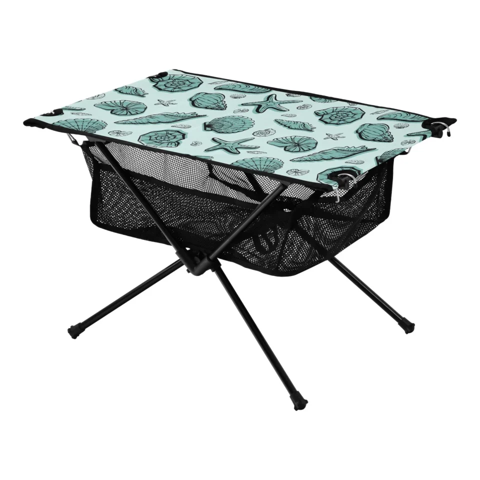 Supreme Seashells and Seastars Camping Folding Table Portable Beach Table with Storage Bag Compact Picnic Table for Outdoor Travel Fishing BBQ