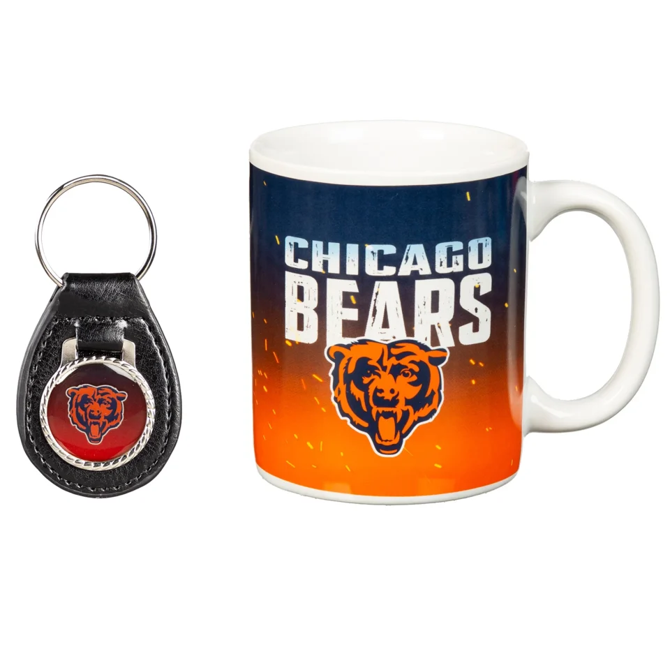 Prime Chicago Bears 11oz. Ceramic Coffee Cup & Leather Keychain Gift Set