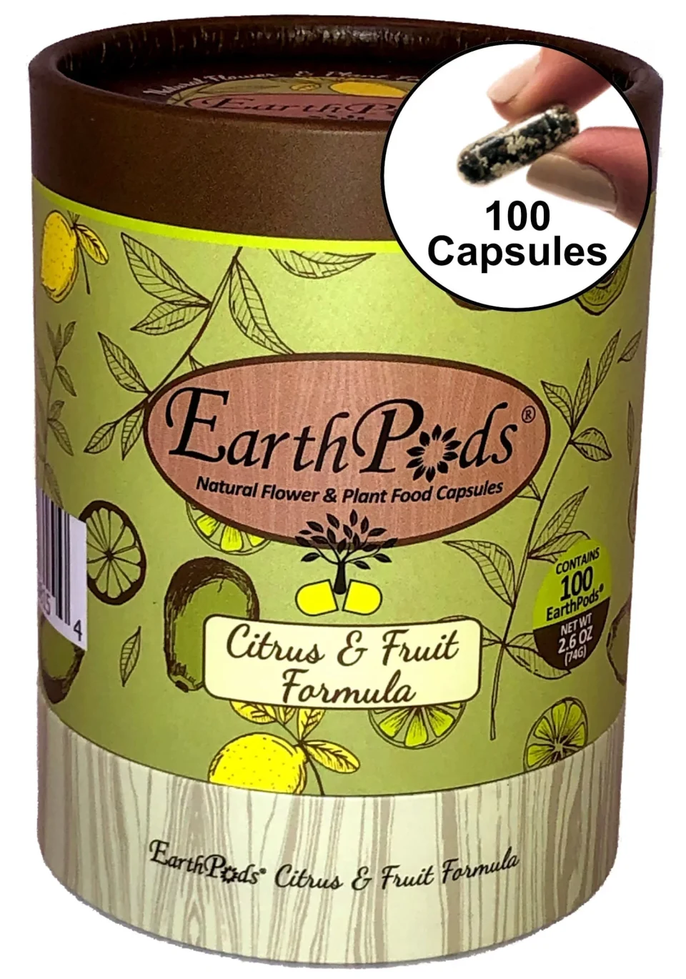 Bamboo EarthPods? CITRUS & FRUIT Organic Plant Food Spikes (100 Fertilizer Capsules)