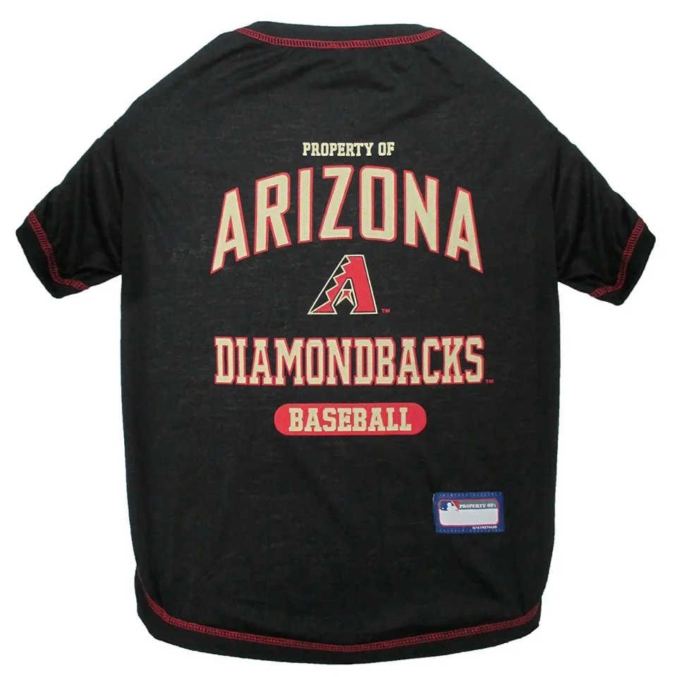 Travel Leak-Proof Pets First MLB Arizona Diamondbacks Tee Shirt for Dogs & Cats. Officially Licensed - Extra Large