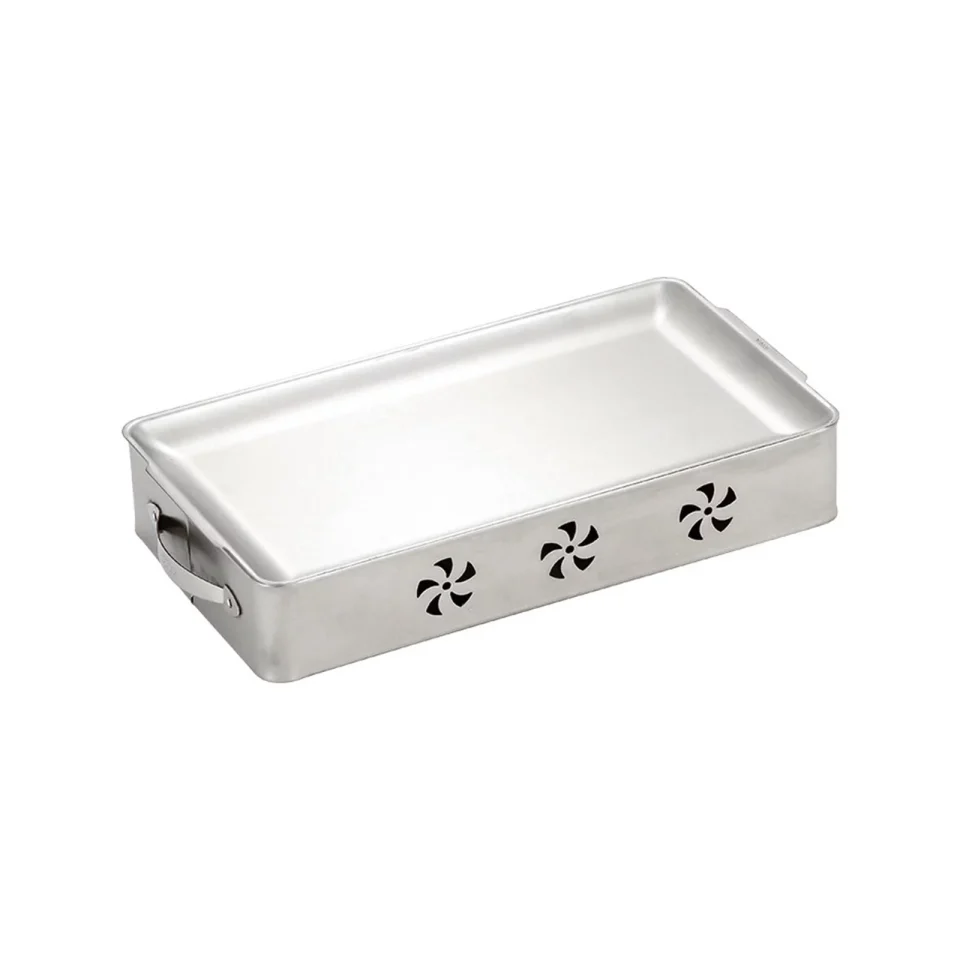 Bamboo Food Warmer Plate Barbecue Holding Furnace for Countertop Restaurant Camping argent