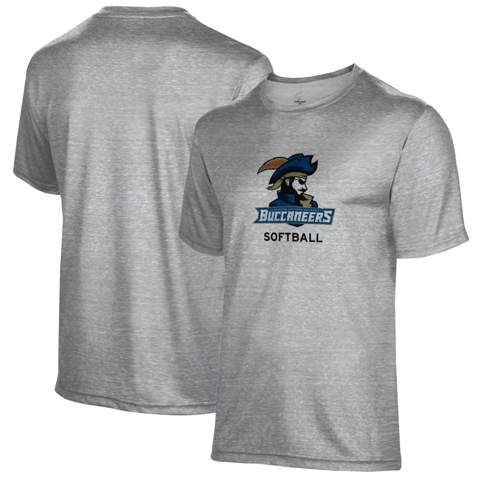 Office Men's Gray Charleston Southern Buccaneers Softball Name Drop T-Shirt